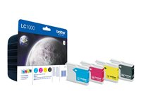 Brother LC1000 Value Pack - 4-pack - svart, gul, cyan, magenta - original - blister - blekkpatron - for Brother DCP-130, 330, 350, 353, 540, 560, 750, 770, MFC-5460, 5860 LC1000VALBP