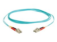 C2G LC-LC 10Gb 50/125 OM3 Duplex Multimode PVC Fiber Optic Cable (LSZH) - Nettverkskabel - LC multimodus (hann) til LC multimodus (hann) - 10 m - fiberoptisk - dupleks - 50 / 125 mikroner - OM3 - halogenfri - akvamarin 85554