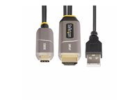 StarTech.com 30ft (9.15m) USB-C to HDMI 2.0 Active Optical Cable, 4K 60Hz - HDMI-kabel - 24 pin USB-C hann til HDMI, USB (kun strøm) hann - 9.15 m - skjermet/fiberoptisk - svart - aktiv, Active Optical Cable (AOC), Enretnings, støtte for 4K 60 Hz (3840 x 2160) 145B-USBC-HDMI4K-AOC