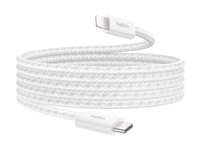 Belkin BoostCharge - Lightning-kabel - USB-C hann til Lightning hann - 1.5 m - hvit - Rask lading (en pakke 2) BBD011HQ05WH2PK