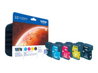 Brother LC1100HY Value Pack - 4-pack - Høy ytelse - svart, gul, cyan, magenta - original - blekkpatron - for Brother DCP-6690CW, MFC-5890CN, MFC-6490CW LC1100HYVALBPDR