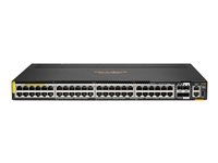 HPE Aruba Networking 6300L 48p Smart Rate 100M/1G/2.5G/5G CL8 2p SFP56 50G 2p SFP28 25G L2 Switch - Switch - L3 - 48 x 100/1000/2.5G/5G (PoE++) + 2 x 50 Gigabit Ethernet SFP56 + 2 x 25 Gigabit SFP28 (opplink) - rackmonterbar - PoE++ S3L76A