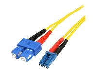 StarTech.com 4m Fiber Optic Cable - Single-Mode Duplex 9/125 - LSZH - LC/SC - OS1 - LC to SC Fiber Patch Cable (SMFIBLCSC4) - Koblingskabel - SC-enkeltmodus (hann) til LC-enkeltmodus (hann) - 4 m - 4 m - fiberoptisk - dupleks - 9 / 125 micron - OS1 - formstøpt - gul SMFIBLCSC4