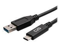 C2G 1.5ft USB-C to USB-A SuperSpeed USB 5Gbps Cable M/M - USB-kabel - USB-type A (hann) til 24 pin USB-C (hann) - USB 3.2 Gen 1 - 30 V - 3 A - 46 cm - formstøpt - svart C2G28876