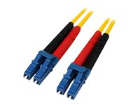 StarTech.com 10m Fiber Optic Cable - Single-Mode Duplex 9/125 - LSZH - LC/LC - OS1 - LC to LC Fiber Patch Cable (SMFIBLCLC10) - Koblingskabel - LC-enkeltmodus (hann) til LC-enkeltmodus (hann) - 10 m - 10 m - fiberoptisk - dupleks - 9 / 125 micron - OS1 - formstøpt - gul - for P/N: SFP100BBXDST, SFP100BBXUST, SFP10GBBXDST, SFP10GBBXUST, SFP10GBLRST, SFP10GBZRST SMFIBLCLC10