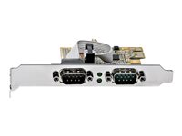 StarTech.com 2-Port PCI Express Serial Card, Dual Port PCIe to RS232 (DB9) Serial Interface Card, 16C1050 UART, Standard or Low Profile Brackets, COM Retention, For Windows & Linux - PCIe to Dual DB9 Card (21050-PC-SERIAL-LP) - Seriell adapter - PCIe 2.0 lav profil - RS-232 x 2 - gul 21050-PC-SERIAL-LP
