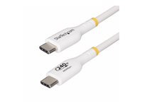 StarTech.com 3m USB C Charging Cable, USB-IF Certified USB-C Cable, 240W - USB-kabel - 24 pin USB-C (hann) til 24 pin USB-C (hann) - USB 2.0 - 48 V - 5 A - 3 m - halogenfri, passiv, utvidet effektområde (EPR), USB Power Delivery (240 W), støtte for Power Delivery 3,1 - hvit USB2EPR3MW
