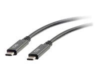 C2G 0.9m (3ft) USB C Cable - USB 3.1 (3A) - M/M USB Type C Cable - Black - USB-kabel - 24 pin USB-C (hann) til 24 pin USB-C (hann) - USB 3.1 Gen 1 - 3 A - 90 cm - svart 88830