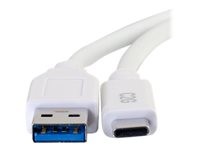C2G 3ft USB C 3.0 to USB Cable - USB C to USB A - M/M - USB-kabel - USB-type A (hann) til 24 pin USB-C (hann) - USB 3.1 - 30 V - 3 A - 91.4 cm - hvit 28835