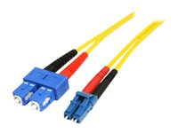 StarTech.com 1m Fiber Optic Cable - Single-Mode Duplex 9/125 - LSZH - LC/SC - OS1 - LC to SC Fiber Patch Cable (SMFIBLCSC1) - Nettverkskabel - LC-enkeltmodus (hann) til SC-enkeltmodus (hann) - 1 m - 1 m - fiberoptisk - dupleks - for P/N: SFPGLCSXMMST SMFIBLCSC1