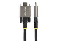 StarTech.com 20" 50cm Side Screw Locking USB C Cable 10Gbps, USB 3.1/3.2 Gen 2 Type-C Cable, 100W (5A) Power Delivery Charging, DP Alt Mode, Dual Screw Lock, USB-C to C Cord, Charge/Sync - Thunderbolt 3 Compatible - USB-kabel - 24 pin USB-C (hann) rett/låsende til 24 pin USB-C (hann) rett - USB 3.2 Gen 2 / DisplayPort 1.4 /Thunderbolt 3 - 50 cm - 4K-støtte - grå, svart USB31CCSLKV50CM