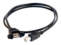 C2G Panel Mount Cable - USB-kabel - USB-type B (hann) til USB (hunn) - 91 cm - formstøpt - svart 28069