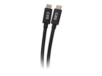 C2G 3.3ft (1m) USB-C Male to USB-C Male Cable (20V 5A) - USB4 (40Gbps) - USB-kabel - 24 pin USB-C (hann) til 24 pin USB-C (hann) - USB 2.0 / USB 3.2 / USB4 / Thunderbolt 3 - 20 V - 5 A - 1 m - reversible kontakter, 8K-støtte, gullglimtkontakter, USB Power Delivery (100 W) - svart C2G28878