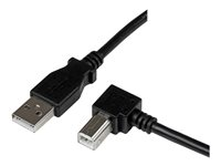 StarTech.com 1m USB 2.0 A to Right Angle B Cable Cord - 1 m USB Printer Cable - Right Angle USB B Cable - 1x USB A (M), 1x USB B (M) (USBAB1MR) - USB-kabel - USB-type B (hann) til USB (hann) - USB 2.0 - 1 m - 90° kontakt - svart USBAB1MR