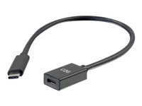 C2G 1ft USB-C to C 3.1 (Gen 2) Male to Female Extension Cable (10Gbps) - USB-forlengelseskabel - 24 pin USB-C (hann) til 24 pin USB-C (hunn) - USB 3.1 Gen 2 / Thunderbolt 3 - 3 A - 30 cm - formstøpt - svart 88657