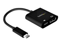 StarTech.com USB C to DisplayPort Adapter with Power Delivery, 8K 60Hz/4K 120Hz USB Type C to DP 1.4 Monitor Video Converter w/60W PD Pass-Through Charging, HBR3, Thunderbolt 3 Compatible - USB-C Male to DP Female (CDP2DP14UCPB) - USB / DisplayPort-adapter - 24 pin USB-C (hann) til DisplayPort, 24 pin USB-C (hunn) - Thunderbolt 3 / DisplayPort 1.4 - 8K-støtte, aktiv - svart CDP2DP14UCPB