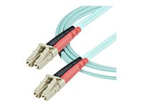 StarTech.com 1m (3ft) LC/UPC to LC/UPC OM3 Multimode Fiber Optic Cable, Full Duplex 50/125Âµm Zipcord Fiber Cable, 100G Networks, LOMMF/VCSEL, <0.3dB Low Insertion Loss - LSZH Fiber Patch Cord - Koblingskabel - LC multimodus (hann) til LC multimodus (hann) - 1 m - 1 m - fiberoptisk - dupleks - 50 / 125 mikroner - akvamarin - for P/N: J9152AST, MASFP10GBSR, SFP10GBLRMST, SFP10GBSRST, SFP10GSRSST, SFP10GSRXST A50FBLCLC1