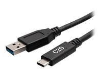 C2G 1ft USB-C to USB-A SuperSpeed USB 5Gbps Cable M/M - USB-kabel - USB-type A (hann) til 24 pin USB-C (hann) - USB 3.2 Gen 1 - 30 V - 3 A - 30 cm - formstøpt - svart C2G28875
