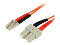 StarTech.com 1m Fiber Optic Cable - Multimode Duplex 62.5/125 - LSZH - LC/SC - OM1 - LC to SC Fiber Patch Cable (FIBLCSC1) - Nettverkskabel - LC multimodus (hann) til SC flermodus (hann) - 1 m - 1 m - fiberoptisk - dupleks - 62,5 / 125 mikroner FIBLCSC1