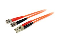 StarTech.com 1m Fiber Optic Cable - Multimode Duplex 62.5/125 - LSZH - LC/ST - OM1 - LC to ST Fiber Patch Cable (FIBLCST1) - Koblingskabel - LC multimodus (hann) til ST flermodus (hann) - 1 m - 1 m - fiberoptisk - dupleks - 62,5 / 125 mikroner - oransje FIBLCST1
