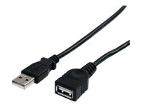 StarTech.com 6 ft Black USB 2.0 Extension Cable A to A - M/F - USB extension cable - USB (M) to USB (F) - USB 2.0 - 6 ft - black - USBEXTAA6BK - USB-forlengelseskabel - USB (hann) til USB (hunn) - USB 2.0 - 1.8 m - svart - for P/N: 35FCREADBK3, ICUSB2321F, ICUSB232V2, LTUB1MBK, MSDREADU2OTG, ST4200MINI2, UUSBOTG USBEXTAA6BK