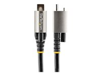 StarTech.com 20in 50cm Top Screw Locking USB C Cable 10Gbps, USB 3.1/3.2 Gen 2 Type-C Cable, 100W (5A) Power Delivery Charging, DP Alt Mode, Single Screw Lock, USB-C to C Cord - Thunderbolt 3 Compatible (USB31CCTLKV50CM) - USB-kabel - 24 pin USB-C (hann) rett/låsende til 24 pin USB-C (hann) rett - USB 3.2 Gen 2 / DisplayPort 1.4 /Thunderbolt 3 - 50 cm - 8K-støtte - grå, svart USB31CCTLKV50CM
