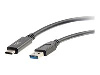 C2G 3ft USB C to USB A Cable - USB 3.2 - 5Gbps - M/M - USB-kabel - USB-type A (hann) til 24 pin USB-C (hann) - USB 3.1 - 30 V - 3 A - 91.4 cm - svart 28831