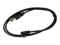 StarTech.com 1m 3 ft Micro-USB Charge-and-Sync Cable - Right-Angle Micro-USB - M/M - USB to Micro USB Charging Cable - 30/24 AWG (USBAUB1MRA) - USB-kabel - Micro-USB type B (hann) til USB (hann) - USB 2.0 - 1 m - rettvinklet kontakt - svart - for P/N: USB2PCARBK, USB2PCARBKS, USBEXTAA10BK, USBEXTAA6BK, USBLT2PCARW, USBUB2PCARB USBAUB1MRA