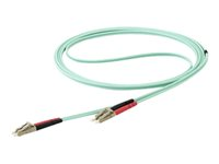 StarTech.com 10 m OM4 LC to LC Multimode Duplex Fiber Optic Patch Cable- Aqua - 50/125 - Fiber Optic Cable - 40/100Gb - LSZH (450FBLCLC10) - Koblingskabel - LC multimodus (hann) til LC multimodus (hann) - 10 m - 10 m - fiberoptisk - dupleks - 50 / 125 mikroner - OM4 - akvamarin 450FBLCLC10