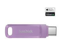 SanDisk Ultra Dual Drive Go - USB-flashstasjon - 1 TB - USB 3.2 Gen 1 / USB-C - lavendel SDDDC3-1T00-G46L