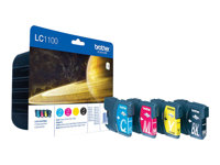 Brother LC1100 Value Pack - 4-pack - svart, gul, cyan, magenta - original - blekkpatron - for Brother DCP-185, DCP-385, DCP-6690, MFC-490, MFC-5490, MFC-5890, MFC-6490, MFC-990 LC1100VALBPDR
