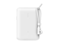 Belkin BoostCharge - Strømbank - med skjerm - 10000 mAh - 20 watt - PD, Fast Charge - 2 utgangskontakter (USB-C) - på kabel: USB-C - hvit BPB027HQWH