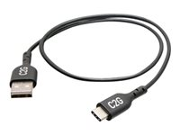 C2G 1.5ft USB C to USB A Adapter Cable - USB 2.0 - 480Mbps - M/M - USB-kabel - 24 pin USB-C (hann) til USB (hann) - USB 2.0 - 50 cm - svart C2G28884