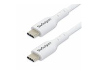 StarTech.com 3m White USB-C Charging Cable, USB C Cable, 60W 3A PD - USB-kabel - 24 pin USB-C (hann) til 24 pin USB-C (hann) - USB 2.0 - 5 / 9 / 12 / 15 / 20 V - 3 A - 3 m - halogenfri, passiv, USB Power Delivery (60W), støtte for Power Delivery 2,0 - hvit USB2CC3MWHE