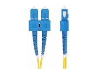 StarTech.com 10m (32.8ft) SC to SC (UPC) OS2 Single Mode Duplex Fiber Optic Cable, 9/125µm, Laser Optimized, 40G/100G Zipcord, Bend Insensitive, Low Insertion Loss - LSZH Fiber Patch Cord (SMDOS2SCSC10M) - Koblingskabel - SC/UPC-enkeltmodus (hann) til SC/UPC-enkeltmodus (hann) - 10 m - 10 m - 2 mm - fiberoptisk - dupleks - 9 / 125 micron - OS1/OS2 - halogenfri - gul SMDOS2SCSC10M