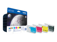 Brother LC1000 Value Pack - 4-pack - svart, gul, cyan, magenta - original - blekkpatron - for Brother DCP-330, 350, 353, 560, 750, 770, MFC-3360, 465, 5460, 5860, 660, 680, 845, 885 LC1000VALBPDR