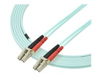 StarTech.com 5m Fiber Optic Cable - 10 Gb Aqua - Multimode Duplex 50/125 - LSZH - LC/LC - OM3 - LC to LC Fiber Patch Cable - Koblingskabel - LC multimodus (hann) til LC multimodus (hann) - 5 m - 5 m - fiberoptisk - dupleks - 50 / 125 mikroner - akvamarin - for P/N: MASFP10GBSR, SFP10GBLRMST, SFP10GBSRST, SFP10GSRSST, SFP10GSRXST, SV565FXHD4KU A50FBLCLC5