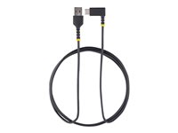 StarTech.com 6ft (2m) USB A to C Charging Cable Right Angle, Heavy Duty Fast Charge USB-C Cable, USB 2.0 A to Type-C, Durable and Rugged Aramid Fiber, 3A, S20/iPad/Pixel - High Quality USB Charging Cord (R2ACR-2M-USB-CABLE) - USB-kabel - USB (hann) rett til USB-C (hann) rettvinklet - Thunderbolt 3 / USB 2.0 - 3 A - 2 m - USB Power Delivery (60W) - svart R2ACR-2M-USB-CABLE