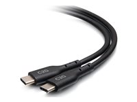 C2G 1.5ft (0.5m) USB-C Male to USB-C Male Cable (20V 5A) - USB 2.0 (480Mbps) - USB-kabel - 24 pin USB-C (hann) til 24 pin USB-C (hann) - USB 2.0 - 20 V - 5 A - 50 cm - svart C2G28881