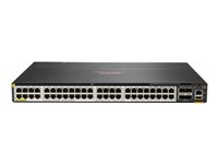 HPE Aruba 6300M - Switch - L3 - Styrt - 48 x 100/1000/2.5G/5G (PoE+) + 4 x 1 Gigabit / 10 Gigabit / 25 Gigabit / 50 Gigabit SFP56 (opplink / stabling) - front og side til bakside - rackmonterbar - PoE+ (2880 W) JL659A