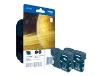 Brother LC1100BKBP2 - 2-pack - svart - original - blister - blekkpatron - for Brother DCP-185, 385, 395, 585, J715, MFC-490, 5490, 5890, 5895, 6890, 790, 795, 990, J615 LC1100BKBP2