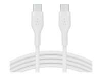 Belkin BoostCharge - USB-kabel - 24 pin USB-C (hann) til 24 pin USB-C (hann) - 2 m - hvit CAB009BT2MWH