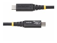 StarTech.com 1m (3.3ft) USB4 Cable, USB-IF Certified USB-C Cable, 40 Gbps - USB-kabel - 24 pin USB-C (hann) til 24 pin USB-C (hann) - USB4 / Thunderbolt 3 / Thunderbolt 4 / DisplayPort 1.4 - 48 V - 5 A - 1 m - halogenfri, passiv, 4K 120 Hz støtte, 8K 60Hz støtte, utvidet effektområde (EPR), støtte for Power Delivery 3,1 - svart 1M-40G-USB4-CABLE