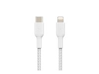 Belkin BoostCharge - Lightning-kabel - 24 pin USB-C hann til Lightning hann - 1 m - hvit - USB Power Delivery (18 W) CAA004BT1MWH