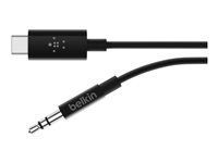 Belkin RockStar - Lydkabel - 24 pin USB-C hann til mini-phone stereo 3.5 mm hann - 1.83 m - hvit F7U079BT06-BLK