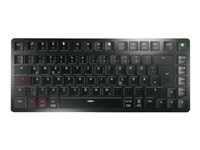 CHERRY KW X ULP 2.0 MINI - Tastatur (pung) - 75% - compact - bakgrunnsbelyst - trådløs - 2.4 GHz, Bluetooth 5.2, USB - QWERTY - USA - tastsvitsj: CHERRY MX Ultra Low Profile - svart G8U-27050LTBUS-2