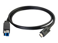 C2G 3m USB 3.1 Gen 1 USB Type C to USB B Cable M/M - USB C Cable Black - USB-kabel - USB Type B (hann) til 24 pin USB-C (hann) - USB 3.1 - 3 m - svart 88867