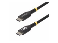 StarTech.com 1m USB C Charging Cable, USB-IF Certified USB-C Cable, 240W - USB-kabel - 24 pin USB-C (hann) til 24 pin USB-C (hann) - USB 2.0 - 48 V - 5 A - 1 m - utvidet effektområde (EPR), USB Power Delivery (240 W), støtte for Power Delivery 3,1 - svart USB2EPR1M