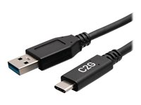 C2G 6in USB-C to USB-A SuperSpeed USB 5Gbps Cable M/M - USB-kabel - USB-type A (hann) til 24 pin USB-C (hann) - USB 3.2 Gen 1 - 30 V - 3 A - 15 cm - formstøpt - svart C2G28874