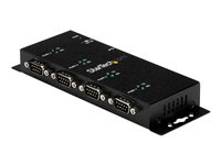 StarTech.com 4 Port USB to Serial RS232 Adapter - Wall Mount - Din Rail - COM Port Retention - FTDI USB to DB9 RS232 Hub (ICUSB2324I) - Seriell adapter - USB 2.0 - RS-232 x 4 - svart ICUSB2324I